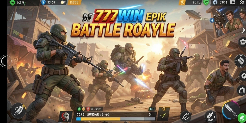 Gameplay seru dan mendebarkan di arena Battle Royale 777WIN.