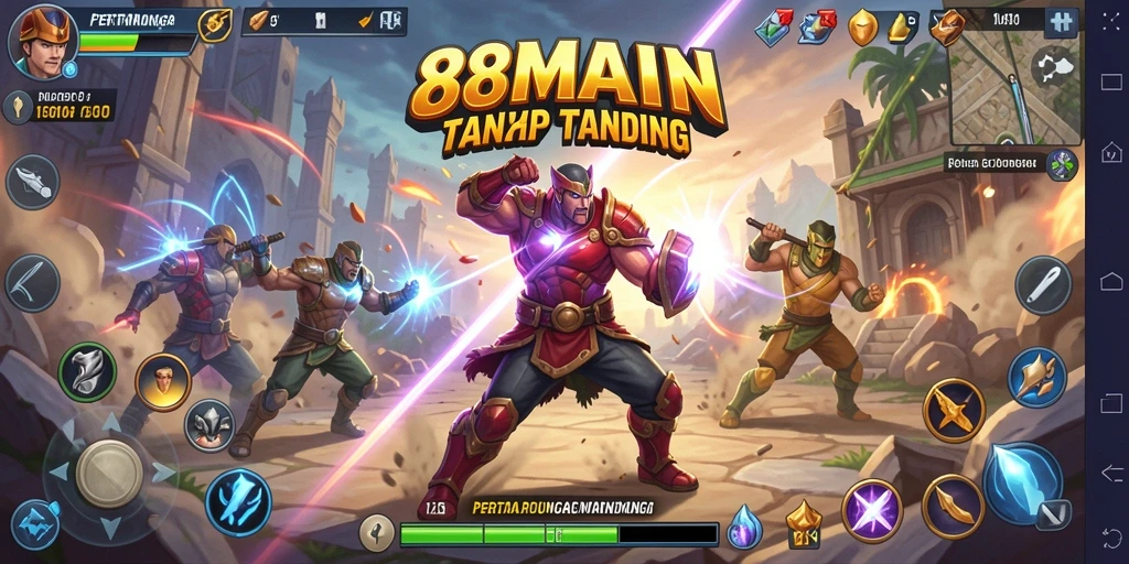 Tampilan gameplay seru di 88MAIN dengan pertarungan epik.