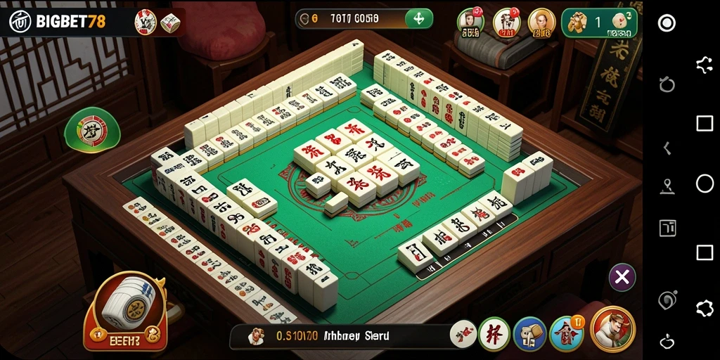 Screenshot utama BIGBET78 menampilkan gameplay Mahjong yang seru dan penuh strategi.