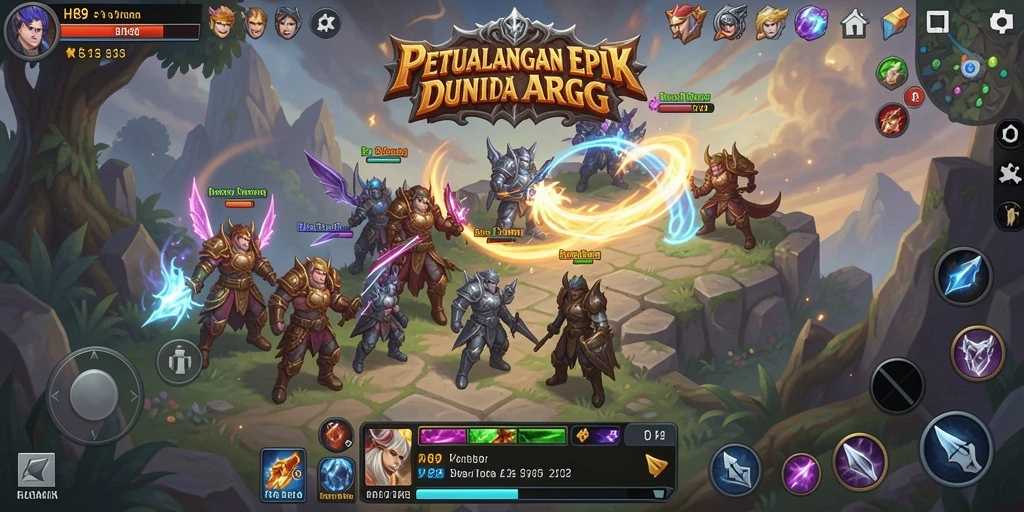 Tangkapan layar gameplay H89 menampilkan pertempuran epik dalam dunia ARPG.