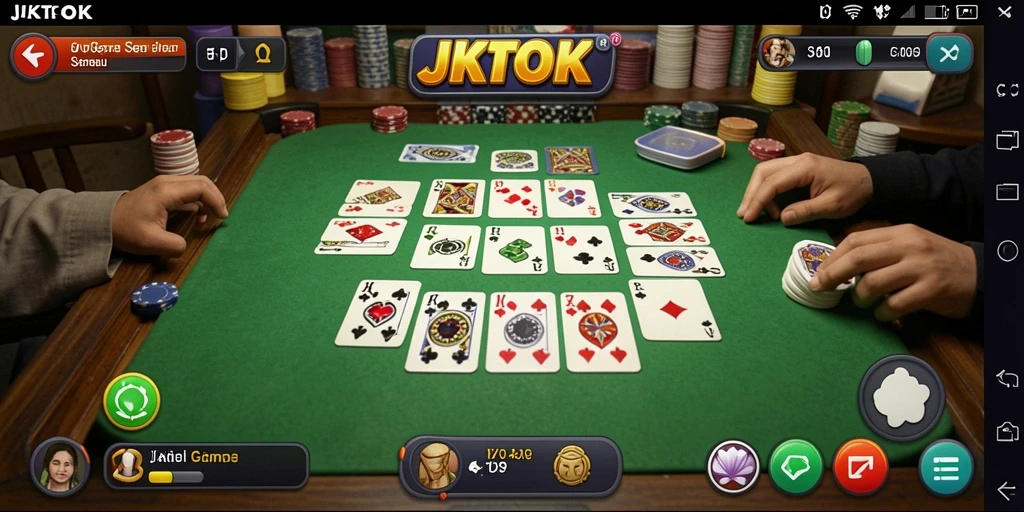 Gameplay seru Gaple di JKTOK dengan teman-teman.