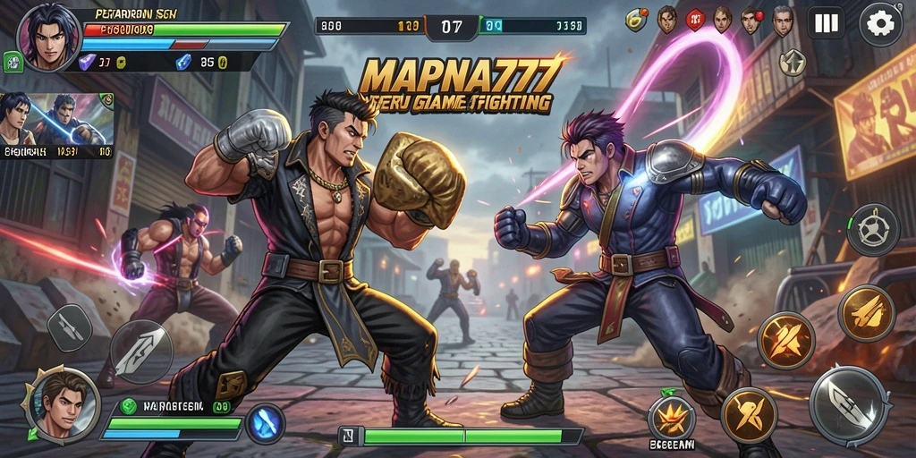 Tangkapan layar gameplay MAPNA777 yang menampilkan pertarungan seru.