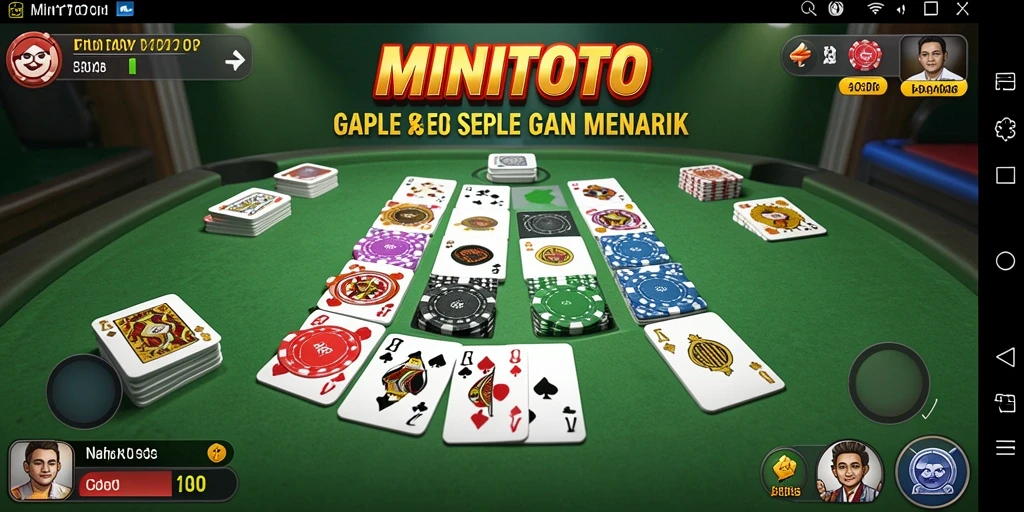 Screenshot gameplay MINITOTO yang menampilkan suasana permainan Gaple.