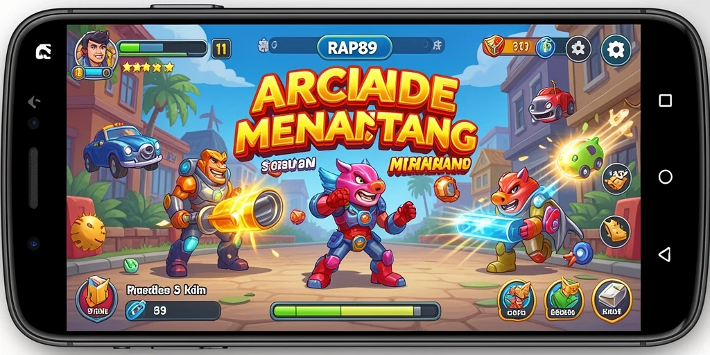 Tangkapan layar utama RAP89 menampilkan gameplay arcade yang mengasyikkan.