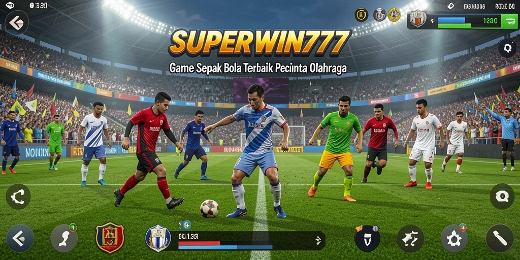 Tampilan gameplay <strong>SUPERWIN777</strong> yang menampilkan aksi seru di lapangan sepak bola.