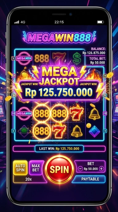 Antarmuka pengguna megawin888 yang sederhana dan menarik.
